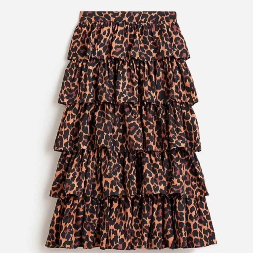Cheetah/Leopard Tier - Ruffle Maxi Skirt